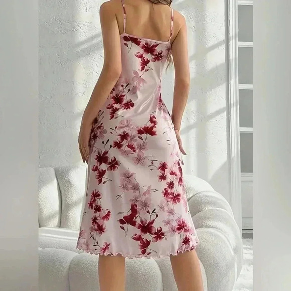 Floral Backless Slip Nightdress - Size 4 - Picture 2 of 2